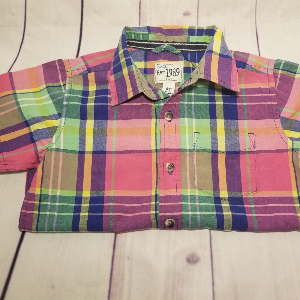 Boys Toddler, 4T, Childrens Place dress shirt but - Picture 1 of 4